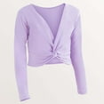 thumbnail image 5 of Ballet Leotards for Girls Long Sleeve Ballet Top Dance Leotard Layering Tee School Yoga and Sports Teen Girl Clothes Purple 9-10 Years, 5 of 5