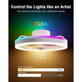 thumbnail image 4 of Lumary 20 Inch Low Profile Smart Ceiling Fan with Light RGBAI LED Flush Mount App and Remote Control Works with Alexa Google White, 4 of 10