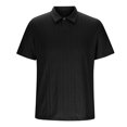 thumbnail image 6 of Mens Shirts Textured Knit V-Neck Summer Shirts Black S, 6 of 6