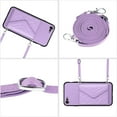 thumbnail image 4 of Allytech iPhone SE 2022/2020 3rd 2nd Gen Case Wallet with Shoulder Strap, Luxury Back Cover for Girls Women PU Leather Shockproof Cards Holder Stand Magnetic Closure Case for Apple iPhone 7 8,Purple, 4 of 9