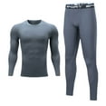 thumbnail image 3 of Ulanda Boy’s Thermal Underwear Set Kid’s Winter Base Layer Fleece Lined Compression Shirt Pant (Grey, 15-16 Years), 3 of 3