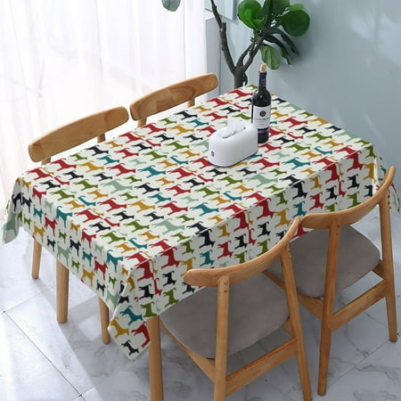 

Tablecloth Animal Dog Table Cloth For Rectangle Tables Waterproof Resistant Picnic Table Covers For Kitchen Dining/Party(54x72in)