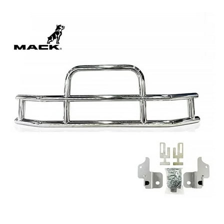 Small Model Deer Grille Guard Compatible for MACK Pinnacle (2007-2016) with Brackets - 84-2/5"x10"x25-1/2" Heavy Duty Polished Stainless Steel Grille Guard for Trucks