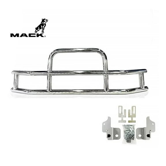 Small Model Deer Grille Guard Compatible for MACK Pinnacle (2007-2016) with Brackets - 84-2/5"x10"x25-1/2" Heavy Duty Polished Stainless Steel Grille Guard for Trucks