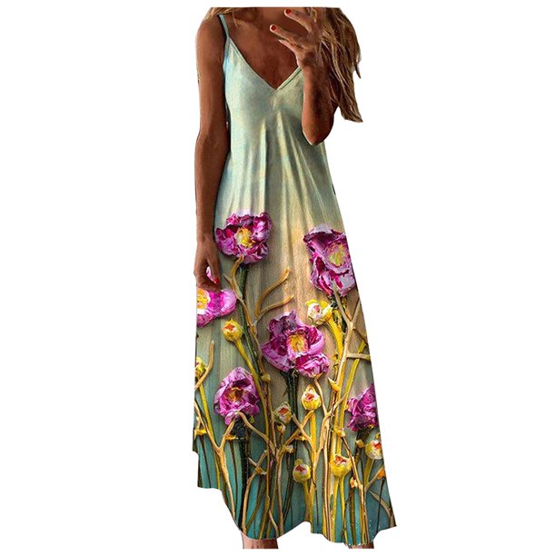 Clearance-Sale Dresses for Women 2023 Sleeveless Printing Floral