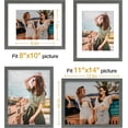 thumbnail image 3 of Vittanly 11x14 Picture Frame, Engineered Wood with Shatter Resistant Plexiglass, Display Pictures 8x10 with Mat or 11x14 without Mat, Photo Frame for Wall Mounting, Slate Grey, 1 Pack, 3 of 6