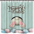 thumbnail image 1 of Waterproof Rabbit Easter Eggs Shower Curtain 4 Piece Bathroom Toilet Mat U-pad Set, 1 of 9