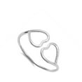 thumbnail image 4 of Women's Open Heart Promise Ring .925 Sterling Silver Band Jewelry Female Male Unisex Size 10, 4 of 4