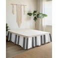 thumbnail image 2 of Black Striped Wrap Around Bed Skirts for King Bed 16" Drop,Bed Skirt with Adjustable Elastic Belt Dust Ruffle Bed Valance for Bedroom Modern White Striped Abstract Art Aesthetics Bed Frame Cover, 2 of 7