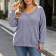 thumbnail image 4 of Enjoytime Plus Size Tops for Women Trendy Knit V-Neck Long Sleeve Shirts Loose Casual Fashion Fall Clothes 2026, 4 of 6