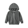 thumbnail image 4 of Lycaql Toddler Cute Jacket Zip Sweatshirt Color Solid Zip up Long Sleeve Hoodie Top Boys Girls Kids Boys Coat Warm Outwear (Dark Gray,9-10 Years), 4 of 5