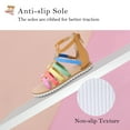 thumbnail image 4 of HOMEHOT Toddler Girl Sandals for Summer Gladiator Cross-tied Zipper Flat Sandals with Strappy Ankle Zipper Toddler 7 Rainbow, 4 of 6