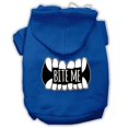 thumbnail image 1 of Mordez-moi Sérigraphie Chien Hoodie Bleu S (10), 1 of 1