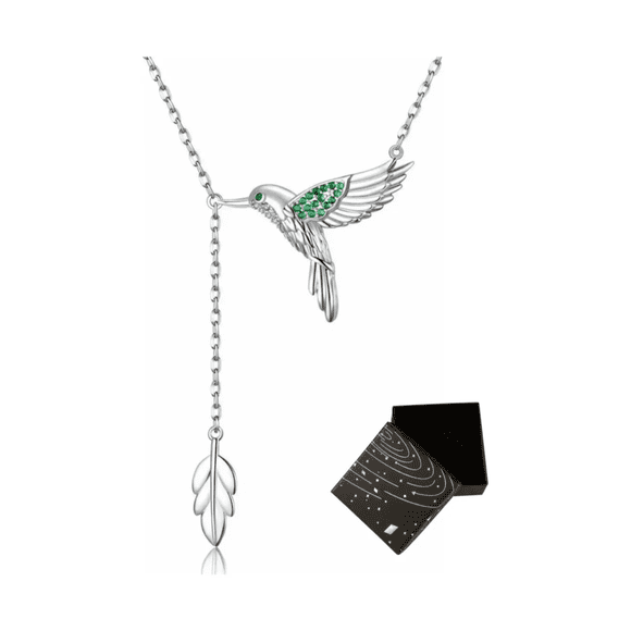 Collar Con Dije De Colibrí Plata 925 Reglo Para Mujer Moda Malubero Plateado