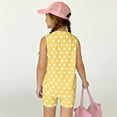 thumbnail image 6 of Summer Outfits for Kids Girls Size 7-8 Girls 2 Piece Outfits Cute Clothing Sets Vacation Short Sleeve T Shirts Top and Shorts Athletic Tracksuit Yellow 12-13 Years, 6 of 8