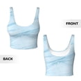 thumbnail image 6 of Uemuo Light Blue Marble Pattern Women's Sports Bra - High Impact Support, Breathable, and Comfortable Athletic Bra for Running, Yoga, and Workouts, 6 of 9