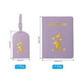 thumbnail image 2 of Juego de funda para pasaporte y etiqueta de equipaje Uxcell, identificador de maleta de cuero PU, morado, 2 of 6