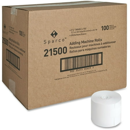 Sparco Receipt Paper - 2.25" X 150 Ft - 100 / Carton - White (SPR21500)