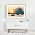 thumbnail image 5 of About To Set, Morro Rock - Morro Bay California Photography Oak Framed Wall Art Print 16 x 24 inches, 5 of 6