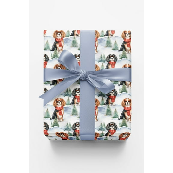 London Penny Premium Wrapping Paper - Cavalier King Christmas
