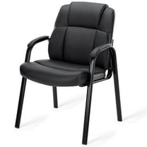 XgoodX Black PU Leather Executive Waiting Room Reception Guest Chair Office Lobby Chair