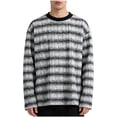 thumbnail image 2 of Ceisia Men's Ink-Brush Stripe Long-Sleeve T-Shirt | Relaxed Summer Casual Top Gift, 2 of 8