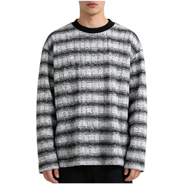 Mens Casual Manga Corta Botón Abajo Camisas Manga Larga Cuello Redondo Blusas Suelto Ajuste Elegante