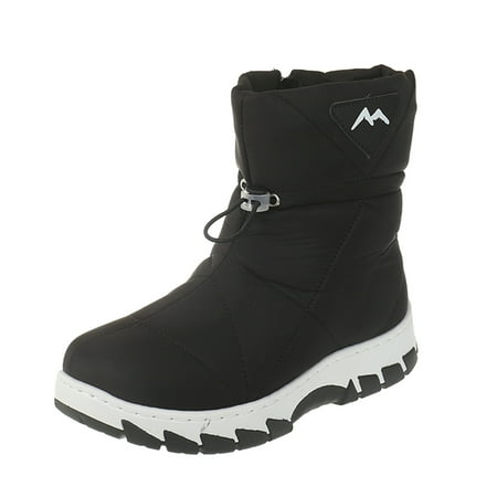 

Cathalem Shoes Women Adult Female Insulated Winter Snow Boots Women Solid Color Nylon Thick Soled Snow Boots Cute Boots for Women Black 7.5