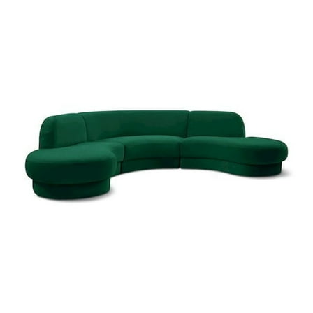 Meridian Furniture Rosa Green Velvet 3pc. Sectional