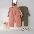 thumbnail image 4 of 0-3Y Baby Sleeveless Romper Solid Color Infant Jumpsuit Toddler Overalls Spring Boys and Girls Clothing Optional Striped T-shirt, 4 of 6