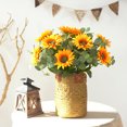 thumbnail image 4 of Girasol Artificial Delicada Flor Falsa Exquisita Simulación Ramo De Girasol Decoración Floral Tela De Seda Flores Adorno De Escritorio Para Escenario Boda Tienda Ventana 10Pcs Speravity HA019358-00, 4 of 5