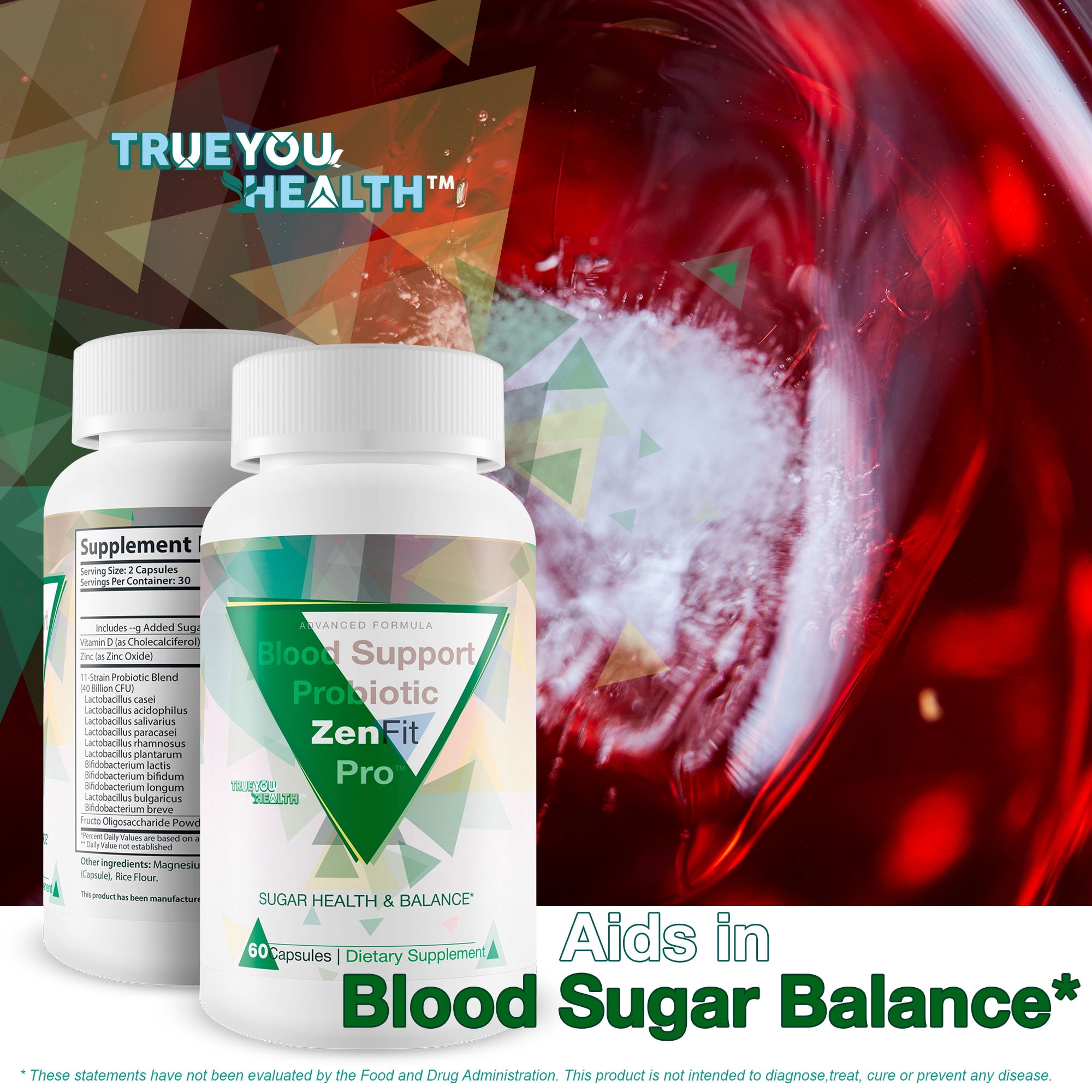 Blood Support Probiotic Zenfit Pro - Our Best Probiotic Blood Support Supplement - Promote Sugar Health & Blood Balance - Blood Support Pills - Probiotic Blood Capsules - Sugar Health Blood Health