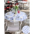 thumbnail image 4 of Outdoor Tablecloth with Umbrella Hole and Zipper, Easter Bunny Round Table Cloth 54 Inch Waterproof Tablecloth, Spring Purple Flower Rustic Rabbit Blue Picnic Table Cover for Patio Camping, 4 of 7