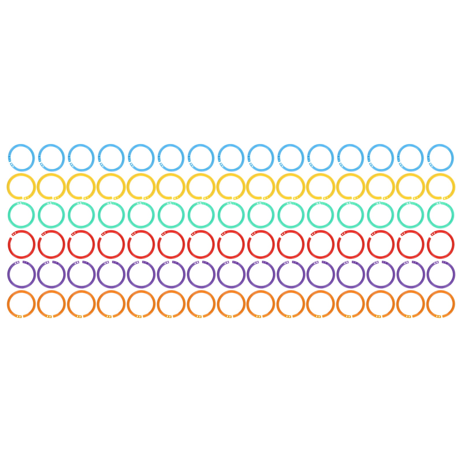 Multicolor Binder Rings, 90Pcs Loose Leaf Rings 27mm ID Long Lasting  For Cards For School Home Office