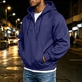 thumbnail image 6 of Eygvbb Men's Quarter Zip Hoodie Long Sleeve Pullover Sweatshirt With Zipper Pockets Drawstring Hood Loose Fit Versatile Trendy Casual Top, 6 of 7