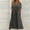 Dark Gray, variant on SROBPTY Summer Dresses for Women Solid V Neck Short Sleeve Drawstring