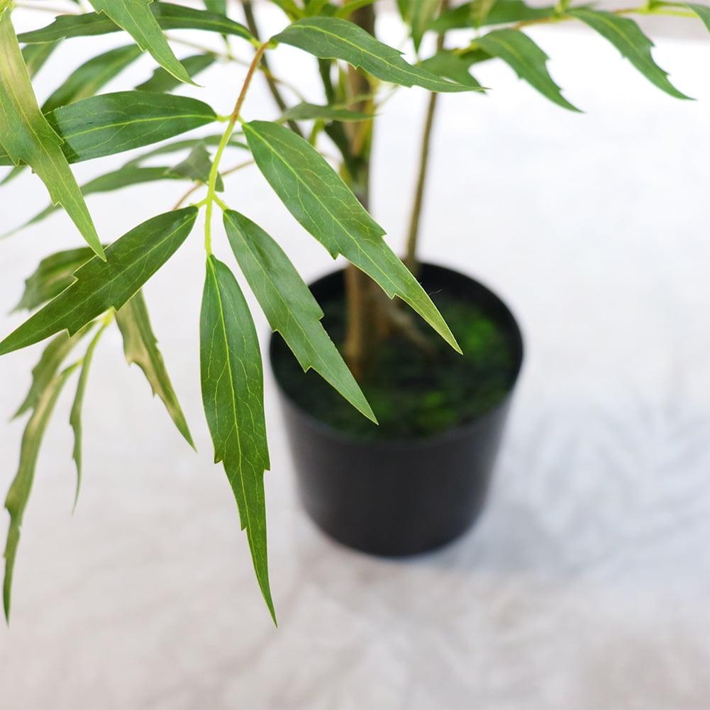 5.9FT Artificial Mahonia Fortunei Tree, Artificial Fake Plants With Planter, Realistic Fake Mahonia Fortunei, Faux Floor Plants For Home Office Living Room Decoration （White flower pots not included）
