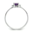 thumbnail image 2 of Primal Gold 10 Karat White Gold Genuine Diamond and Amethyst Birthstone Ring, 2 of 7