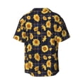 thumbnail image 5 of Salouo Royal Blue Plaid Sunflower Pattern Cuban Collar Shirts for Men Button-Down Shirt Men's Short Sleeve Shirts Hawaiian Shirts Casual Shirts -Small, 5 of 6