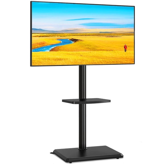 TAVR Furniture Floor Swivel TV Stand with Mount for 32-60 inch Screen, Universal Black Tall TV Stand Adjustable for Bedroom