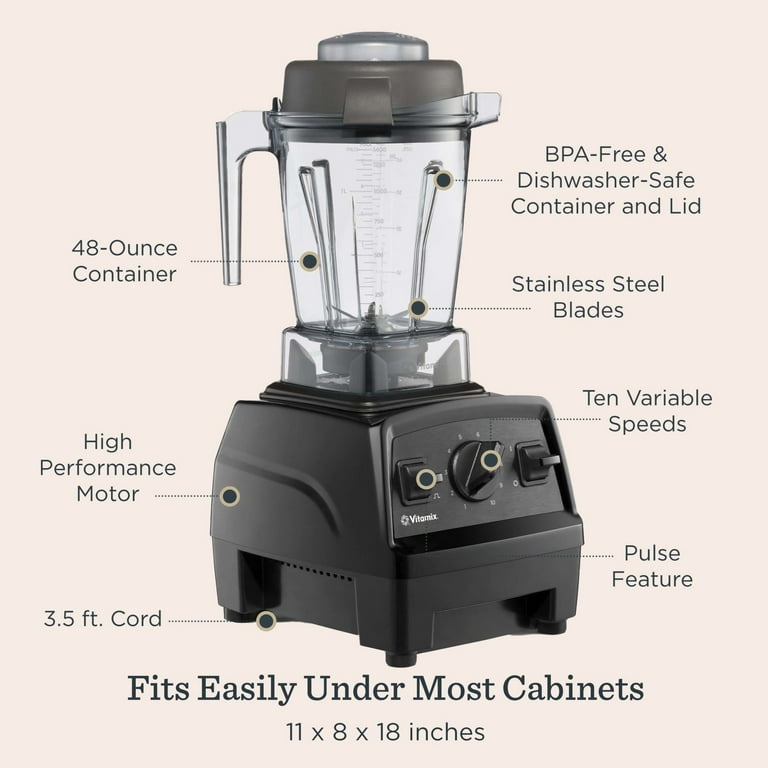 Vitamix Explorian E310 Series Blender, Black, 48oz, 10-Speed, 2HP