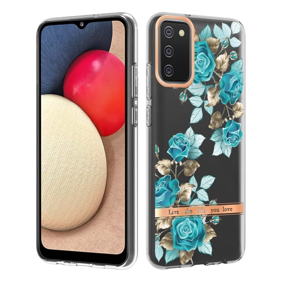 For Samsung Galaxy A02s US Version 166mm Flowers and Plants Series IMD TPU Phone Case