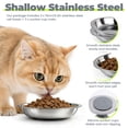 thumbnail image 6 of Sekonow 3 Pack Cat Bowls with Silicone Suction Cup Base, Stainless Steel Shallow Cat Dishes Whisker Friendly for Food Water, Non-Slip Indoor Kitten Basic Metal Plate, 15.6cm/6.1in, 6 of 7