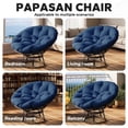 thumbnail image 5 of MeetLeisure 46 Inch Large Papasan Chair Handwoven Wicker with Thcik Olefin Cushion,Sturdy Steel Frame,Waterproof for Living Room,Bedroom,Lounge,Balcony,Indoor Outdoor,Navy Blue, 5 of 8