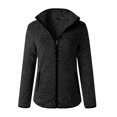 thumbnail image 2 of Yokua Women's Winter Fleece Jacket Plush Faux Fur Zipper Long Sleeve Stand Collar Coat with Pockets, 2 of 8