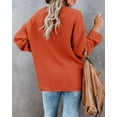 thumbnail image 3 of HSHDLDF Women's Oversized Sweaters Batwing Long Sleeve Loose V Neck Button Henley Tops Pullover Knit Jumper, 3 of 5