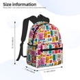 thumbnail image 4 of Vsdgher Cute Doodles Print Unisex Large Capacity Bookbag Schoolbag Casual Daypack for High School/College/Teens/Travel/Work, 4 of 8