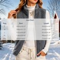 thumbnail image 4 of Womens Vest Jacket Full Zip Solid Color Sleeveless Jacket Fall Winter Casual Regular Length Outerwear with Pockets, 4 of 8