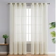 thumbnail image 2 of THD Natalie Faux Linen Semi Sheer Privacy Sun Light Filtering Grommet Window Panels, Pair, 2 of 4