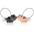 thumbnail image 1 of 1 par de llaveros para parejas, llavero magnético de aleación desmontable para parejas, (negro y oro rosa), 1 of 5